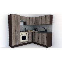 Bucatarie de Colt GENA NEW 7 DR. 180-210, Cu Corp de Cuptor, Wenge / Decor K366